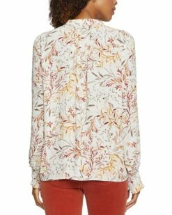 NYDJ Pleated Peasant Blouse Women Tops -NYDJ Denim Haven 1411004366 RLLZ 2