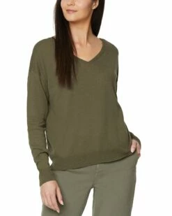 NYDJ Double V-Neck Linen-Blend Sweater Women Sweaters & Knits