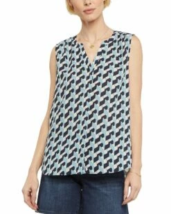 NYDJ Sleeveless Pintuck Blouse Women Tops