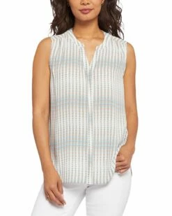 NYDJ Sleeveless Pintuck Blouse Women Tops