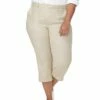 NYDJ Plus Linen-Blend Utility Capri Pant Women Jeans