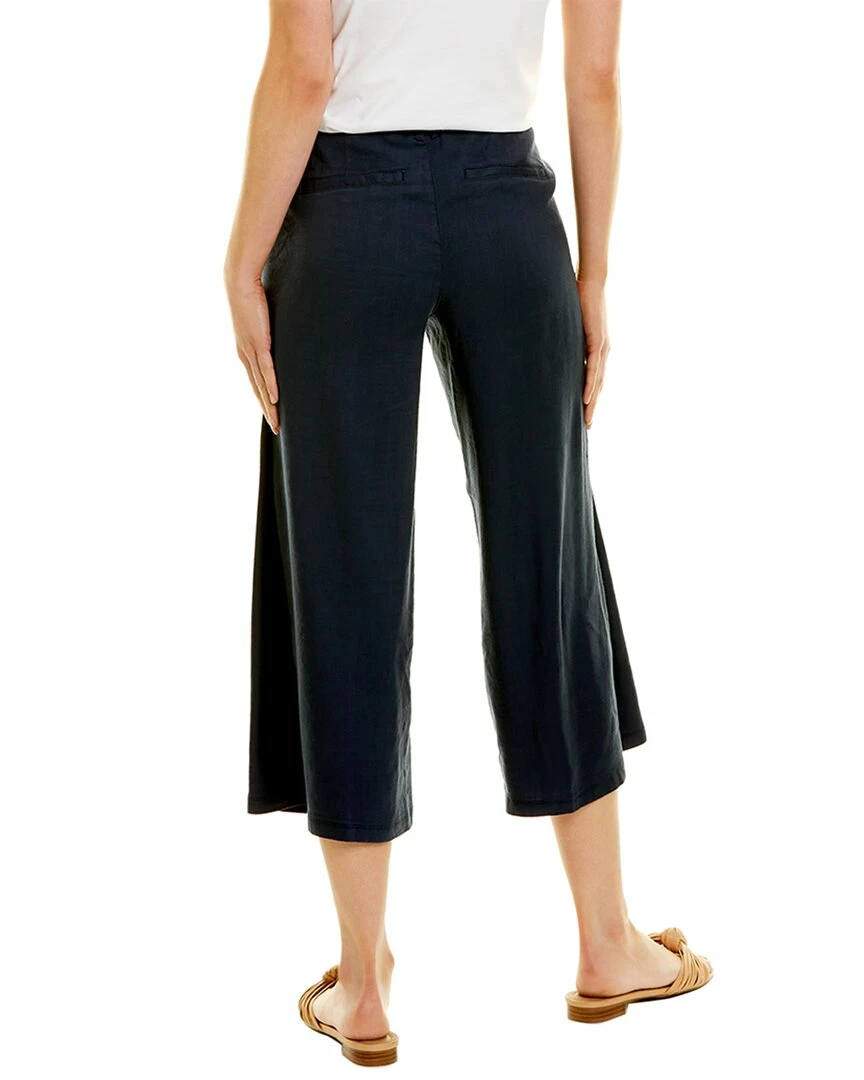 NYDJ Petite Cropped Wide Leg Linen-Blend Pant Women Jeans 4 NYDJ Petite Cropped Wide Leg Linen-Blend Pant Women Jeans - Image 2