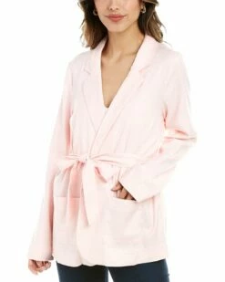 NYDJ Belted Linen-Blend Blazer Women Outerwear