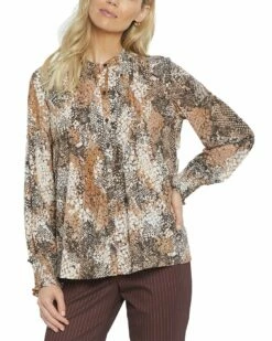 NYDJ Pleated Peasant Blouse Women Sweaters & Knits