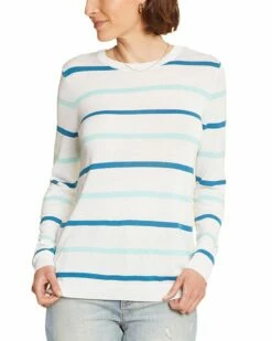 NYDJ Striped Silk-Blend Sweater Women Sweaters & Knits