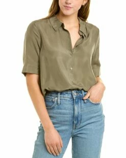 NYDJ Riley Elbow Sleeve Silk Top Women Tops