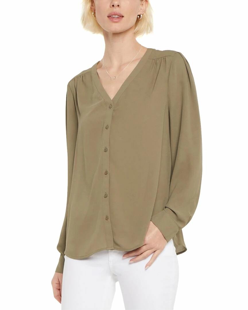 NYDJ Smocked V-Neck Blouse Women Tops 3 NYDJ Smocked V-Neck Blouse Women Tops