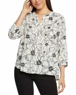 NYDJ Pintuck Blouse Women Tops