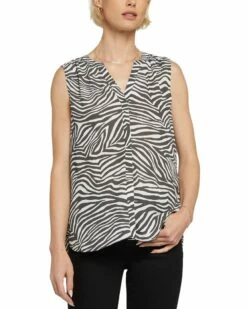 NYDJ Sleeveless Pintuck Blouse Women Tops