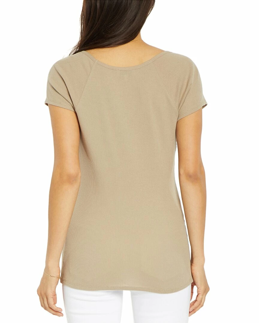 NYDJ Ribbed Raglan Crew T-Shirt Women Tops 4 NYDJ Ribbed Raglan Crew T-Shirt Women Tops - Image 2