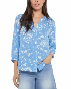 NYDJ Pintuck Blouse Women Tops