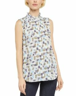 NYDJ Ruffle Neck Blouse Women Tops