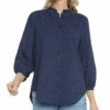 NYDJ 3/4-Sleeve Ruffle Neck Blouse Women Tops 2 NYDJ 3/4-Sleeve Ruffle Neck Blouse Women Tops -NYDJ Denim Haven 1411823254 RLLZ 1