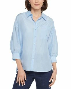 NYDJ Zoey Silk-Blend Blouse Women Tops