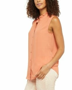 NYDJ Ruffle Neck Blouse Women Tops